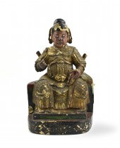 CHINESE GILT LACQUER WOOD FIGU