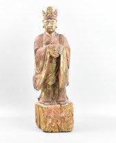 CHINESE GILT LACQUER WOOD STAN