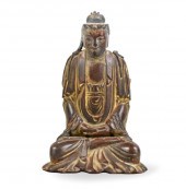 CHINESE GILT LACQUER WOODEN GU