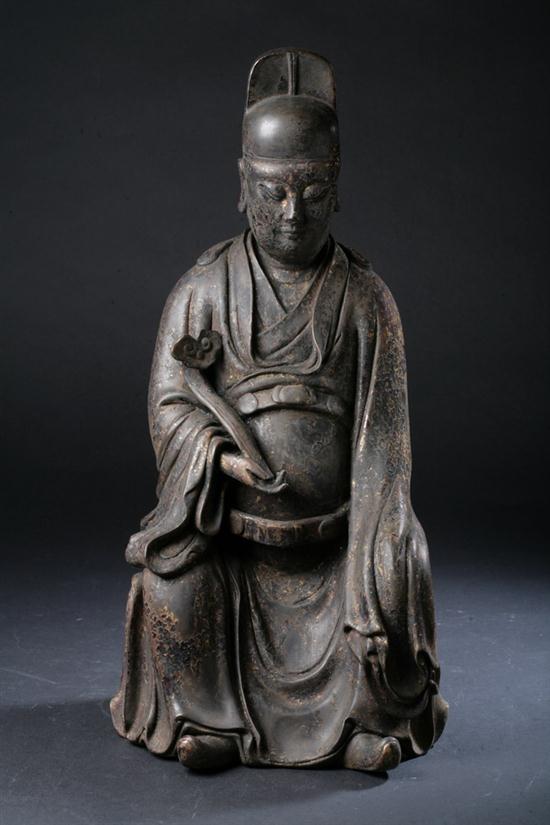 CHINESE GILT LACQUERED BRONZE