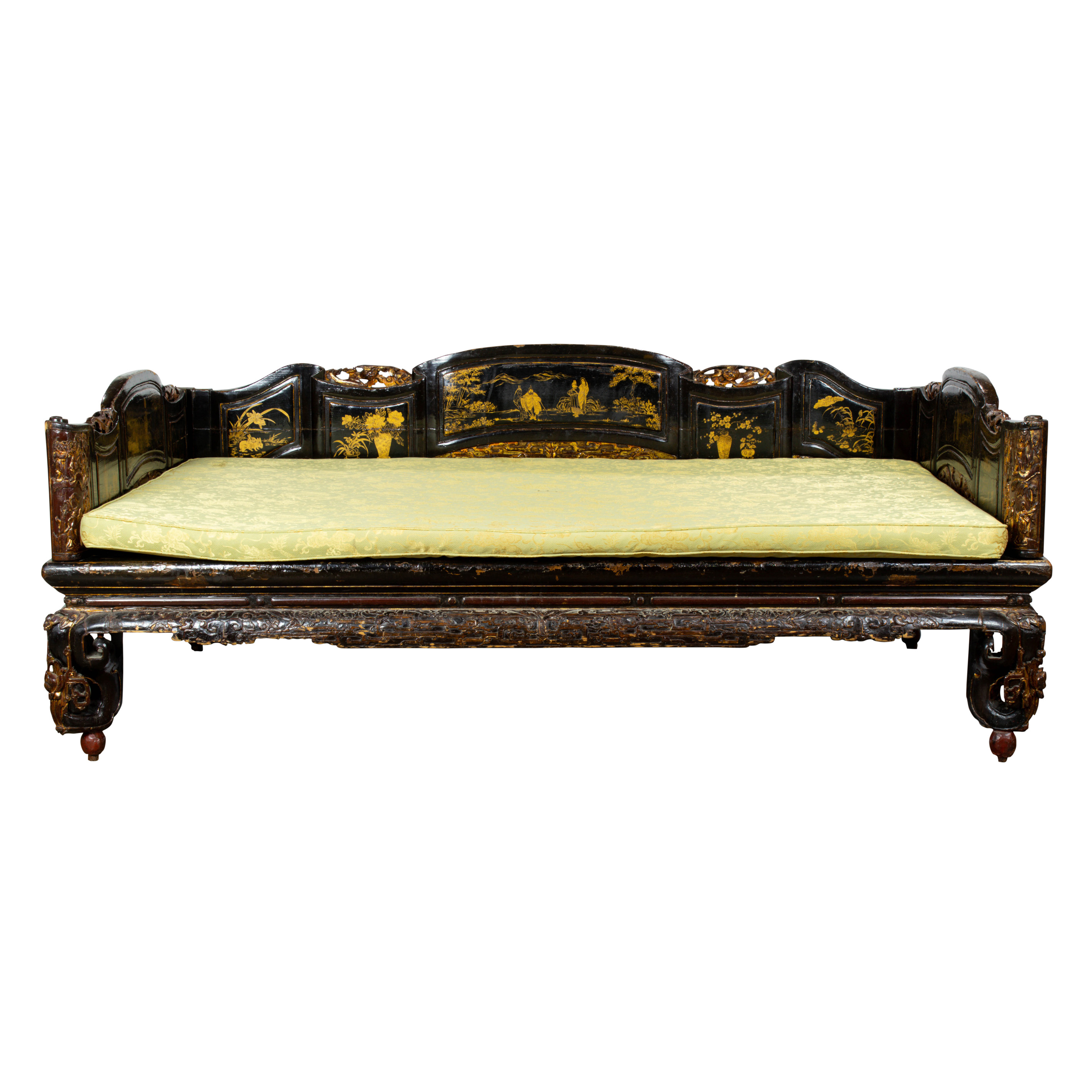 CHINESE GILT-LACQUERED DAYBED