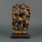 CHINESE GILT LACQUERED WOOD FI