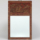 CHINESE GILT LAQUER OVERMANTLE