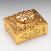 CHINESE GILT METAL AND CARVED