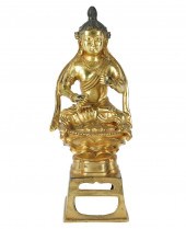 CHINESE GILT METAL BUDDHA FIGU