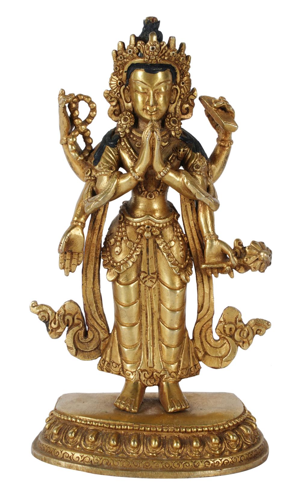 CHINESE GILT METAL BUDDHA