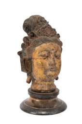 CHINESE GILT METAL GUANYIN BUS