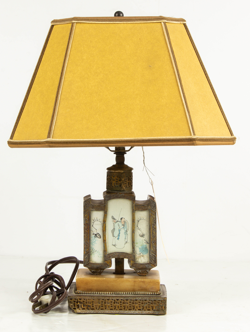 CHINESE GILT MOUNTED LAMP WITH