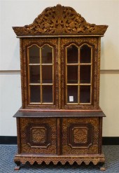 CHINESE GILT RED LACQUER DECOR