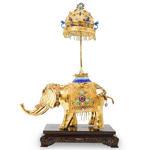 CHINESE GILT SILVER AND ENAMEL