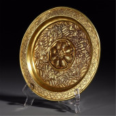 CHINESE GILT SILVER BEAT PLATE