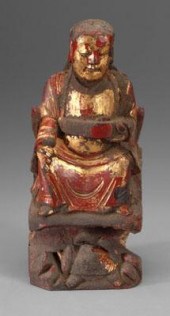 Chinese gilt wood carving, fig