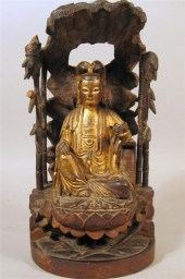 Chinese giltwood Quanyin grott