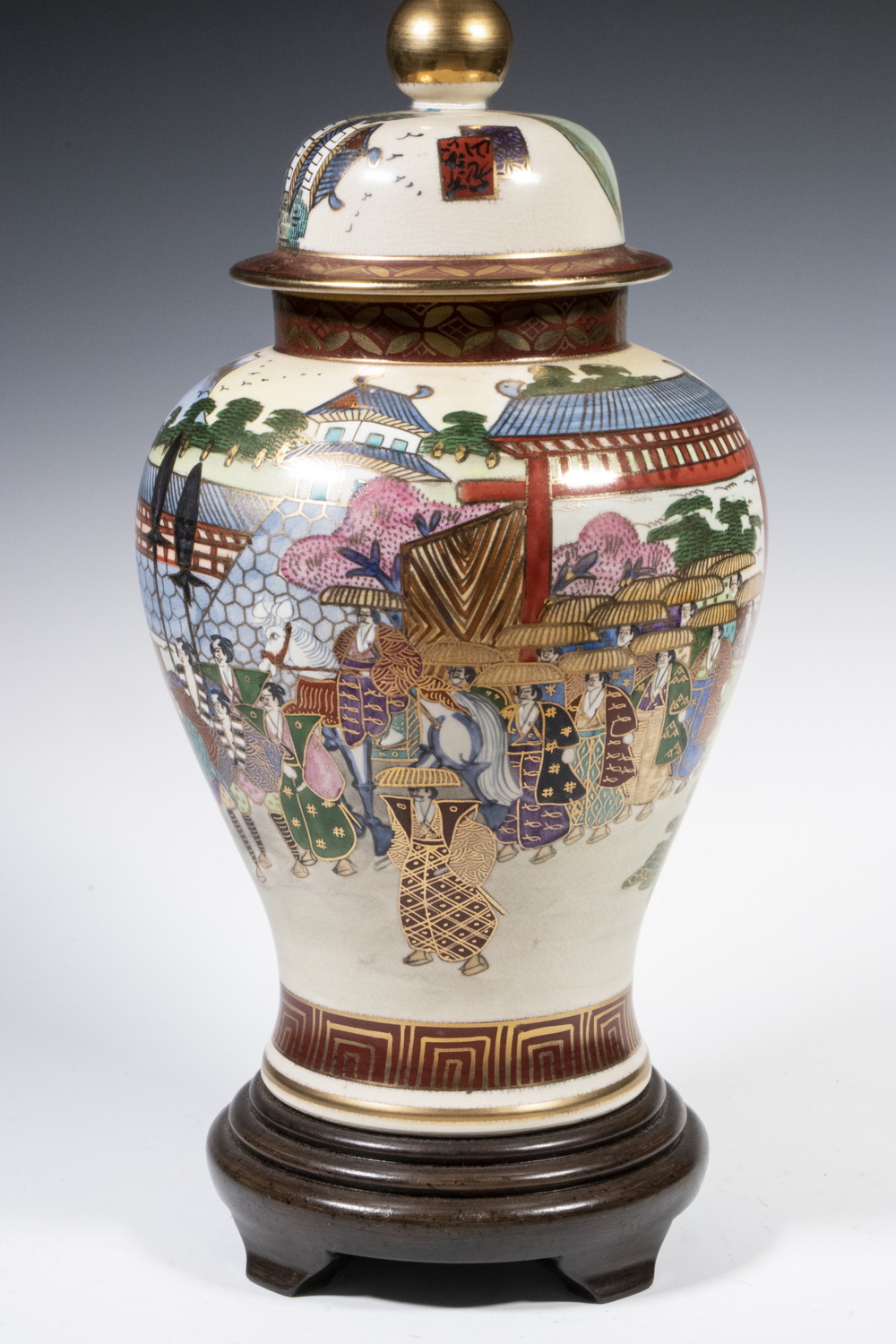 CHINESE GINGER JAR AS LAMP, WITH