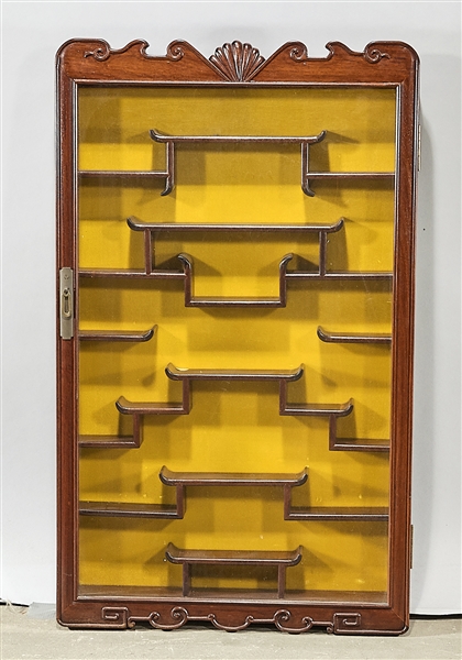 Chinese glass front curio