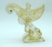 CHINESE GLASS LIBATION CUP IN