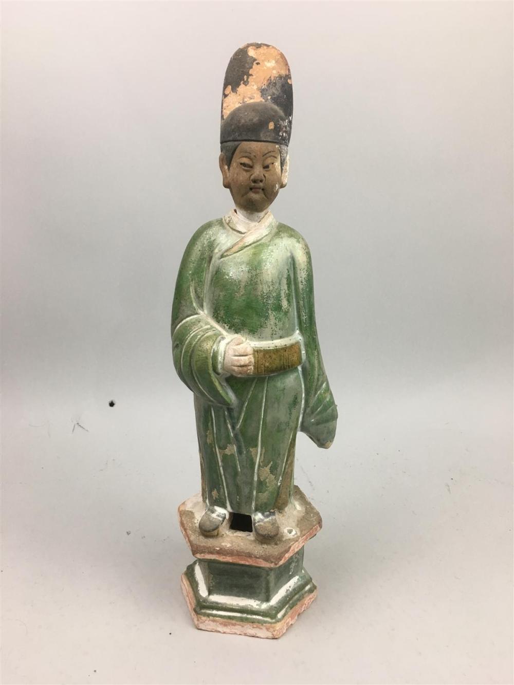 CHINESE GLAZED AND PAINTED