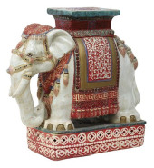 CHINESE GLAZED-CERAMIC ELEPHAN