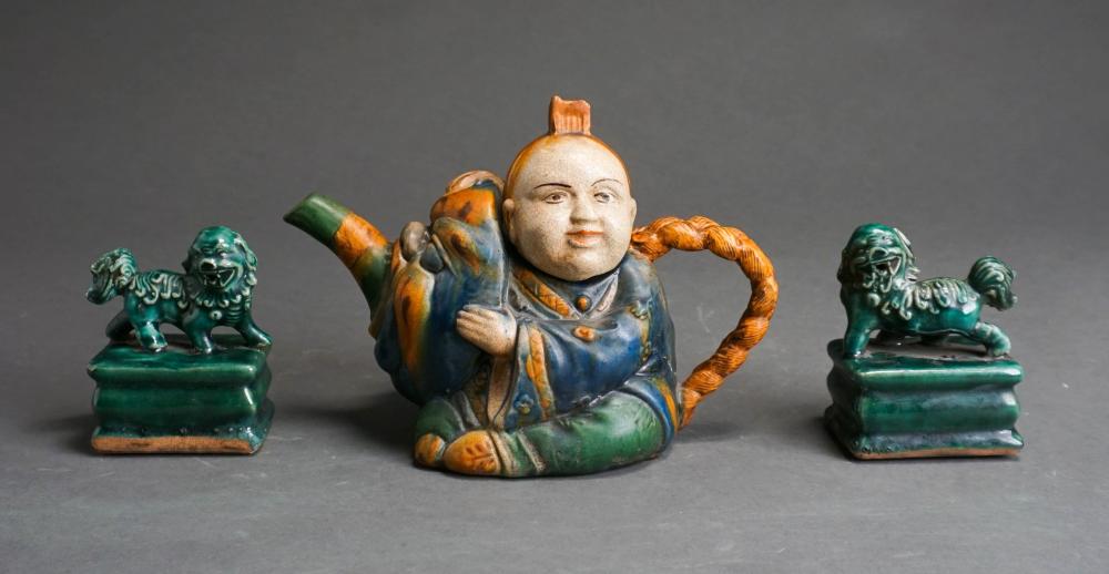 CHINESE GLAZED CERAMIC FIGURAL