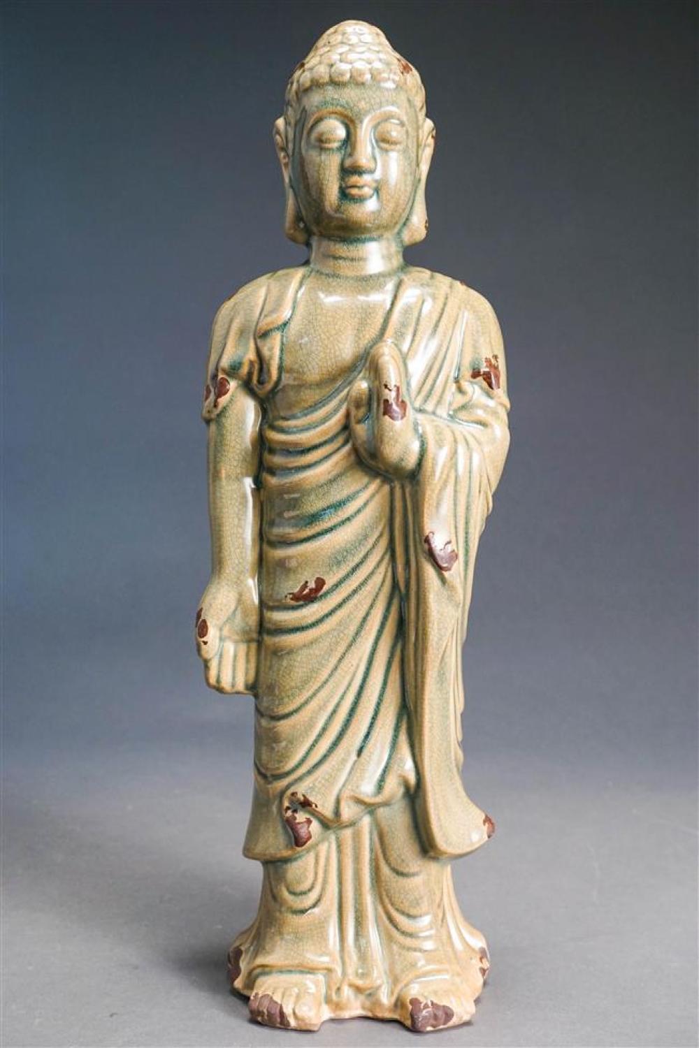 CHINESE GLAZED CERAMIC FIGURE OF