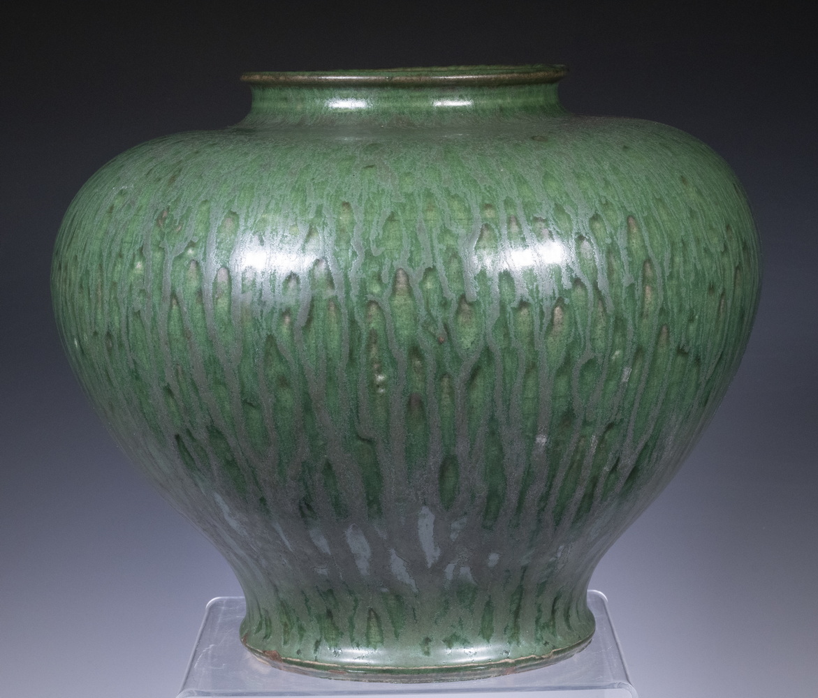 CHINESE GLAZED CERAMIC JAR Large
