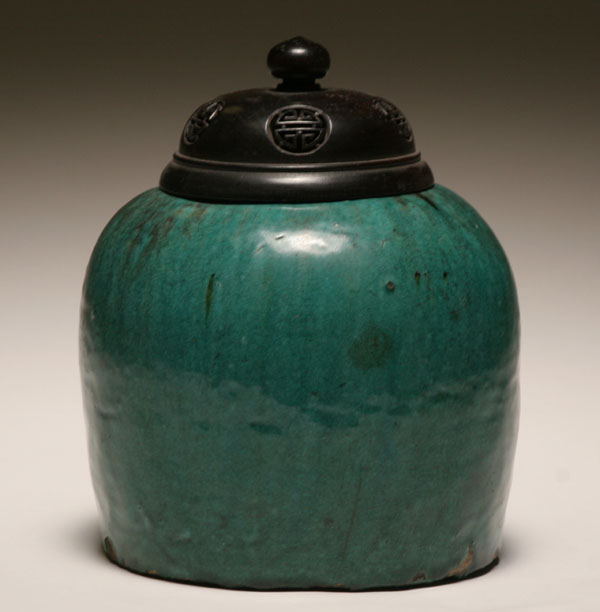 Chinese glazed ceramic lidded