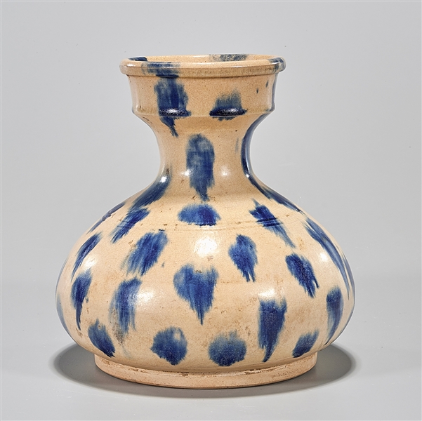 Chinese glazed ceramic vase; H: 6