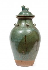 CHINESE GLAZED EARTHENWARE JAR