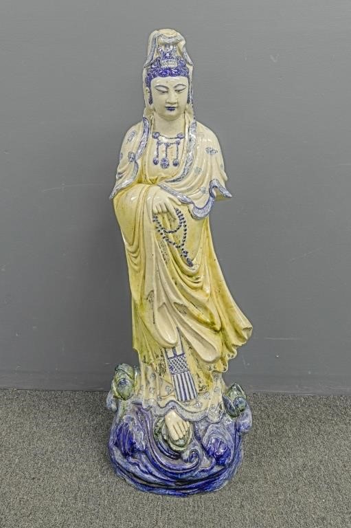 Chinese glazed earthenware statue