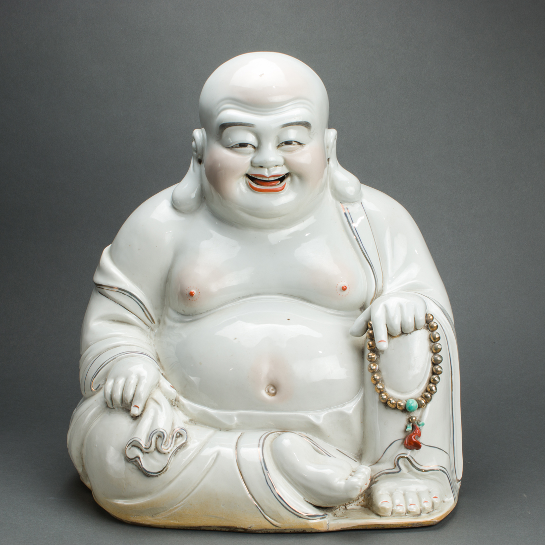 CHINESE GLAZED FIGURE OF BUDAI