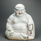 CHINESE GLAZED FIGURE OF BUDAI