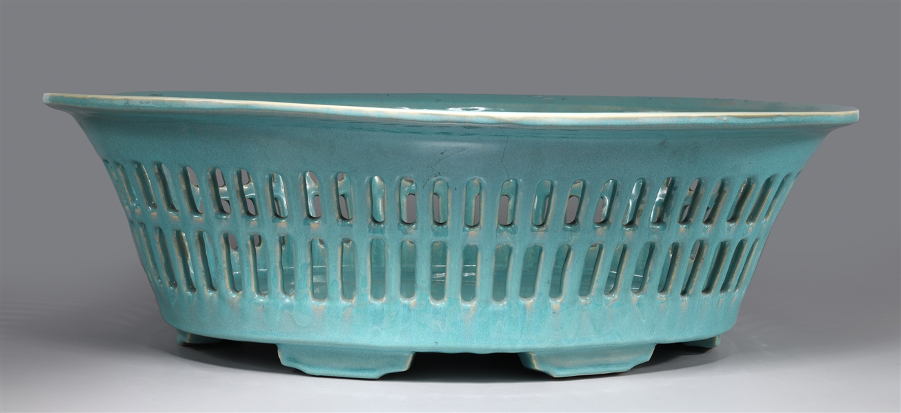 Chinese glazed porcelain basin with