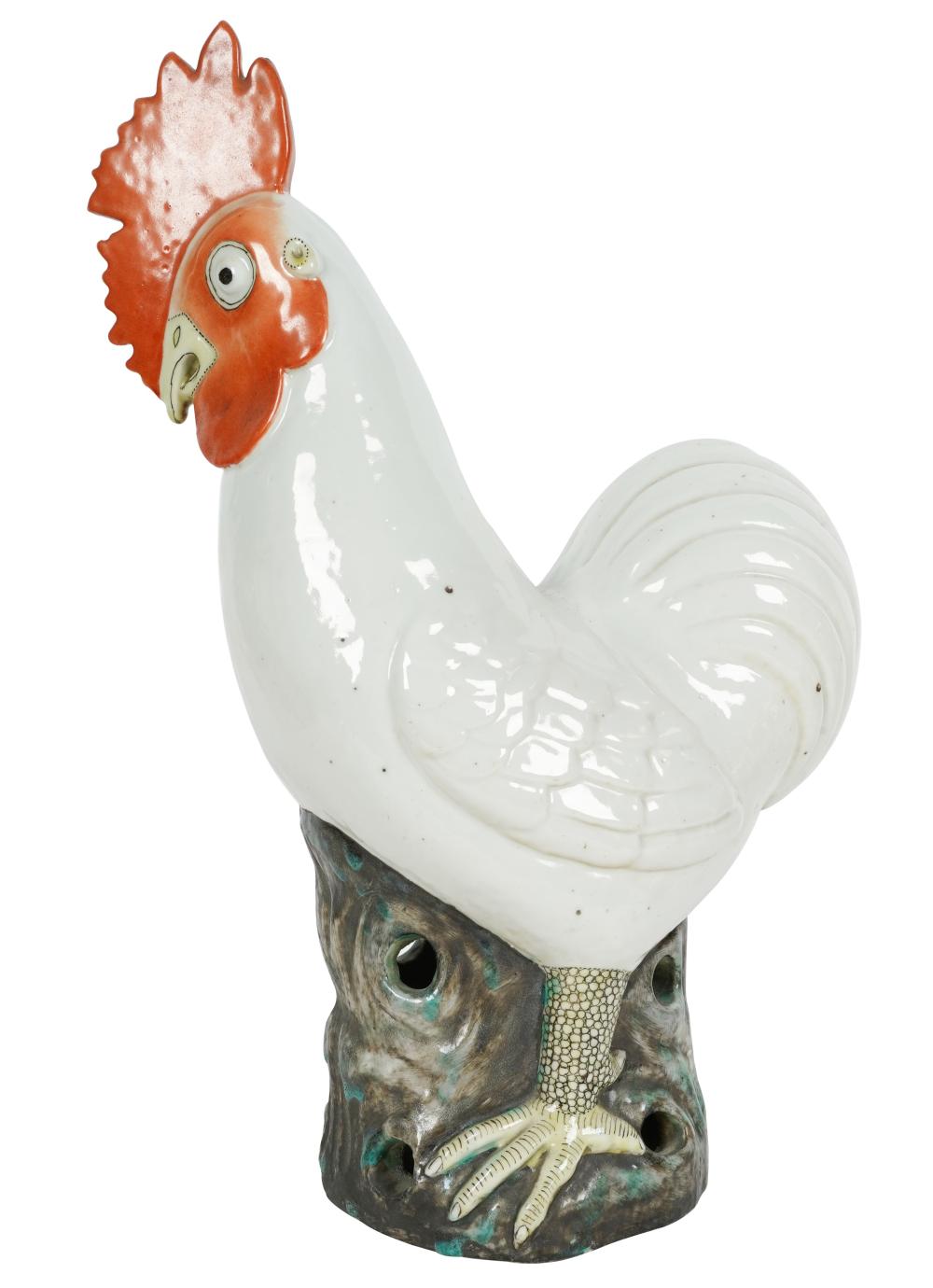 CHINESE GLAZED PORCELAIN ROOSTER