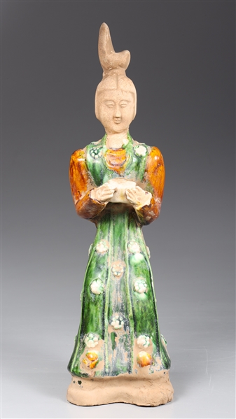 Chinese glazed pottery seated