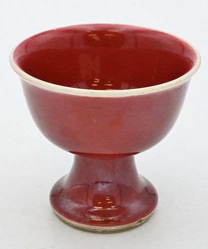 CHINESE GLAZED STEM CUP IN