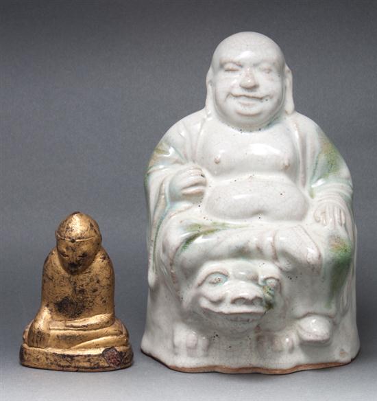 Chinese glazed terracotta seated