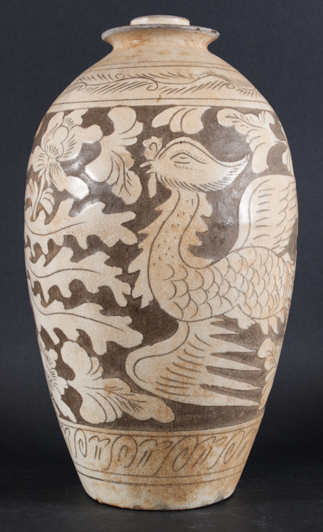 Chinese glazed terracotta vase in