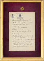Chinese Gold Coin & Letter by