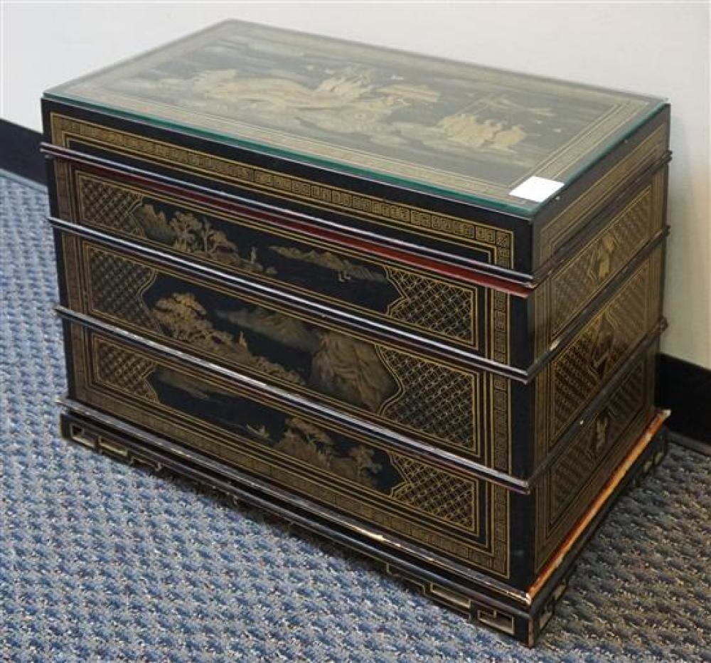 CHINESE GOLD DECORATED BLACK