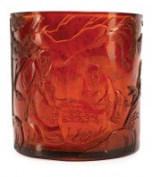 CHINESE GOLD-FLECKED AMBER GLA