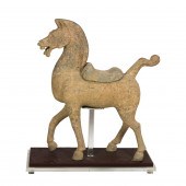 CHINESE GRAY POTTERY FIGURE OF