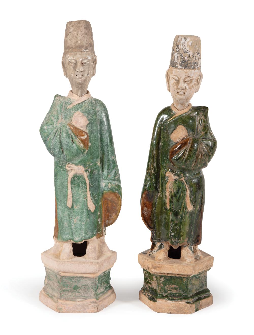 CHINESE GREEN AND AMBER GLAZED