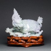 CHINESE GREEN AND LAVENDER JAD