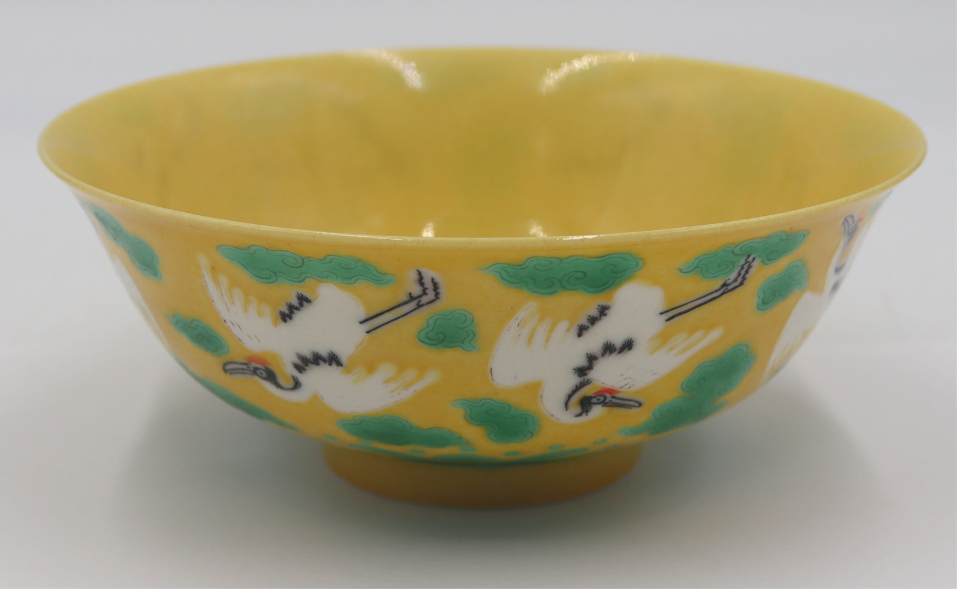 CHINESE GREEN AND YELLOW ENAMELED