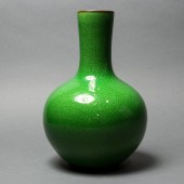 CHINESE GREEN CRACKLE GLAZED G
