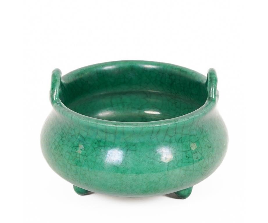 Chinese green crackleware bowl,