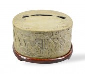 CHINESE GREEN DUAN INKSTONE W/