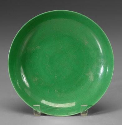 Chinese green-glazed bowl, exterior