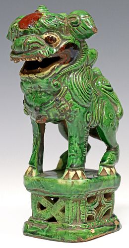 CHINESE GREEN-GLAZED BUDDHISTIC