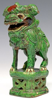 CHINESE GREEN-GLAZED BUDDHISTI